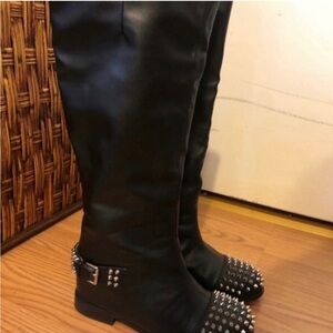 Christian Louboutin Black Studded Combat Boots size 37